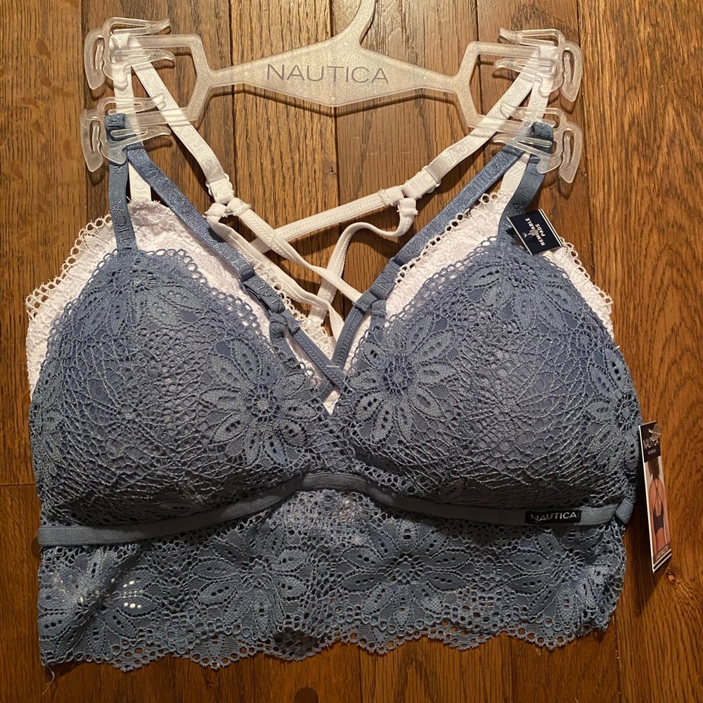 Nautica 2 pack lace lounge comfort bralettes